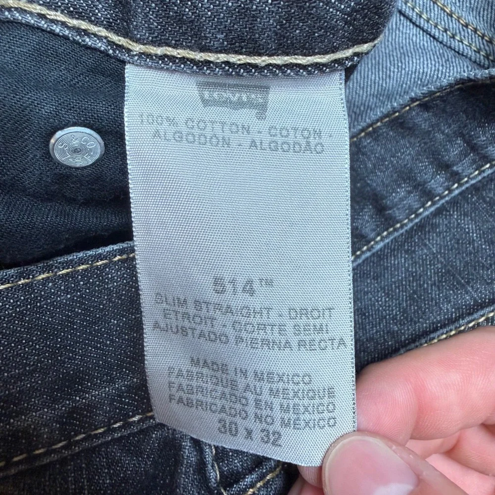 Levis 514 Slim Straight Jeans Mens 30x32 Dark Grey Denim Pants Cotton Casual Y2K